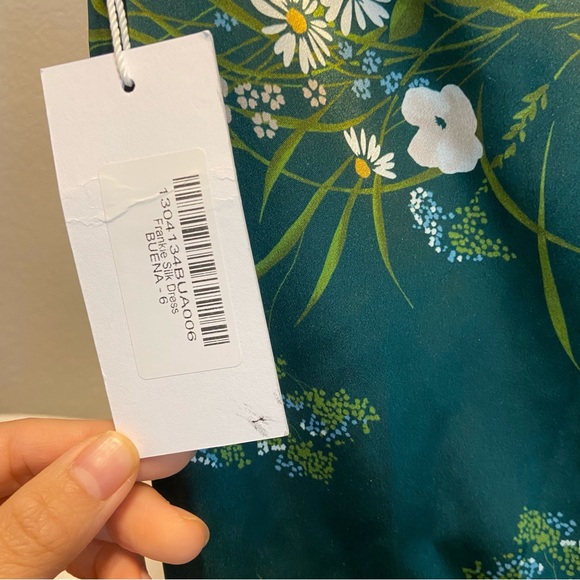 Reformation Frankie Silk Dress in Green - Picture 8 of 8